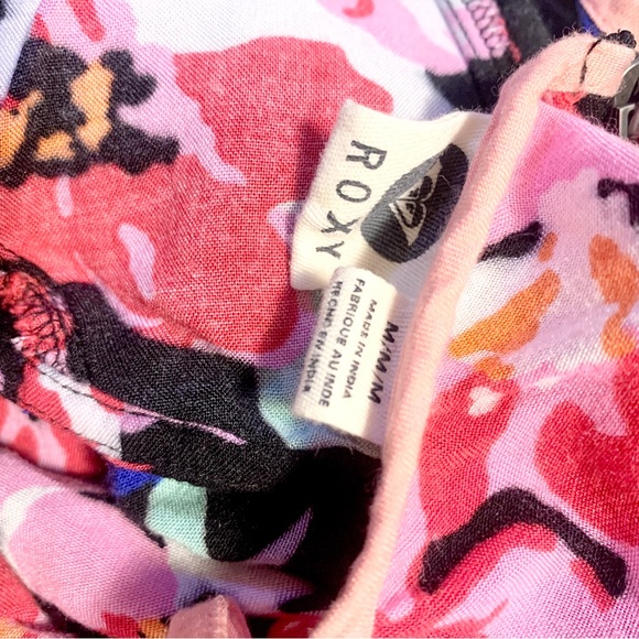 Roxy | black and pink floral cutout dress with adjustable straps Sz Medium - Picture 8 of 8